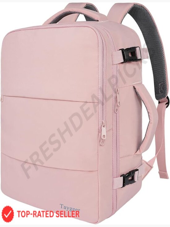 Travel Backpack Carry On with Shoe Bag & Water Bottle Pocket Laptop Daypack